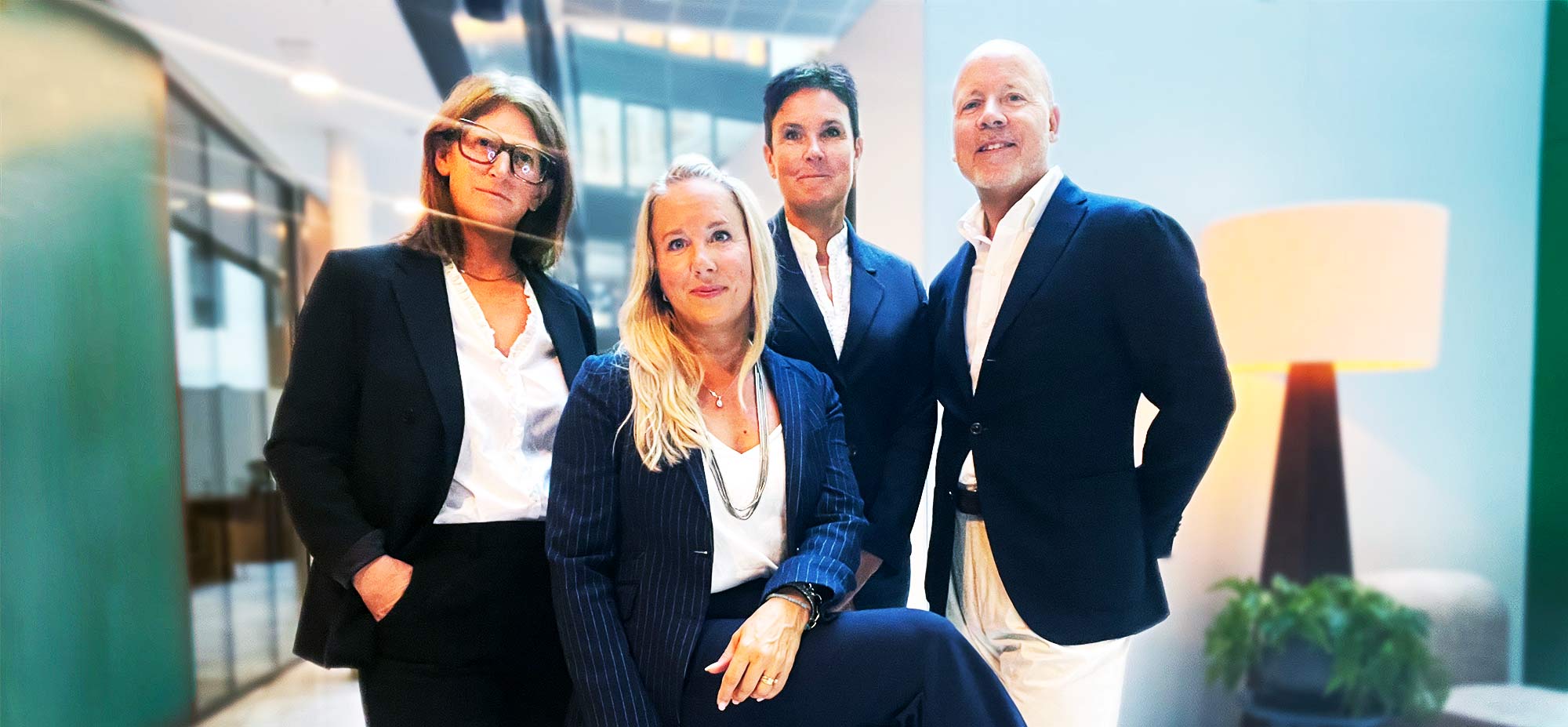 Dandy Peoples ledningsteam: Sofia Hedlund, Mia Kolmodin, Elinor Lange och Mathias Kolmodin